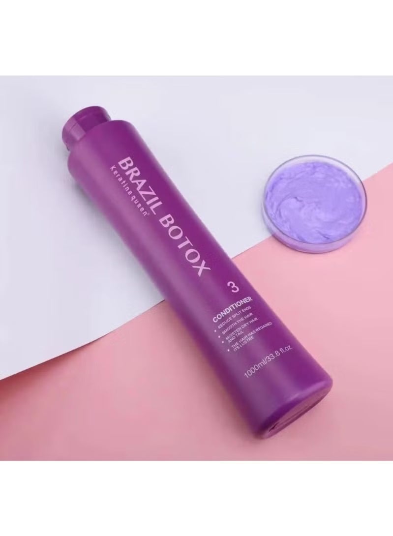 كيراتين كوين مجموعة علاج الشعر بالكيراتين من كيراتين كوين برازيل بوتوكس (شامبو، بوتوكس، وبلسم) - 3 × 1000 مل. - Image 5